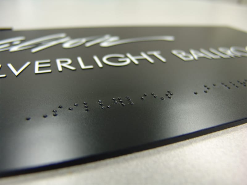 Microsurface Plastic Pre-Piloted Laser in Braille Lettering
